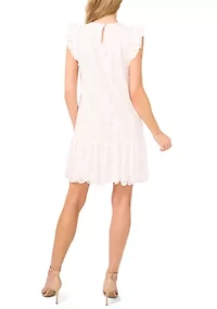 Women's Flutter Shoulder Lace Mini Dress