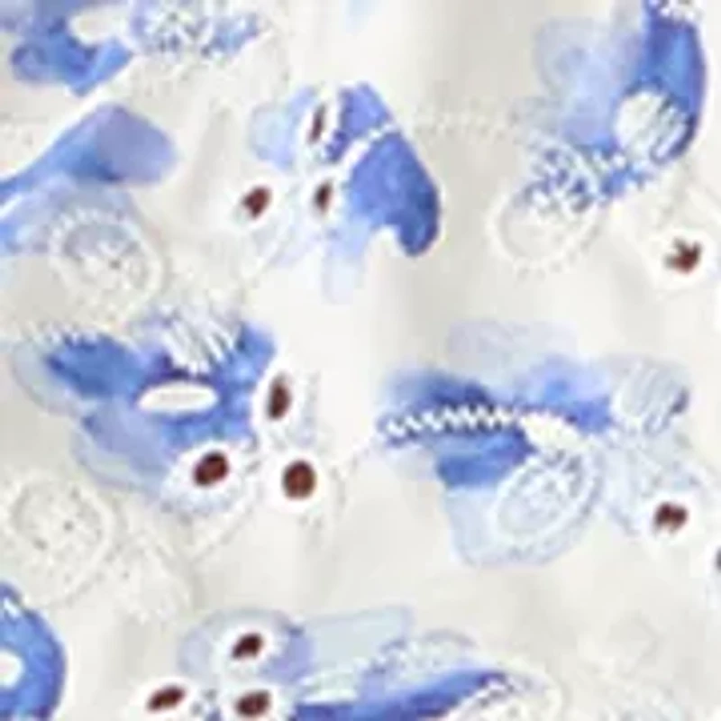 Women's Floral Eyelet Peasant Blouse