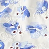 Women's Floral Eyelet Peasant Blouse