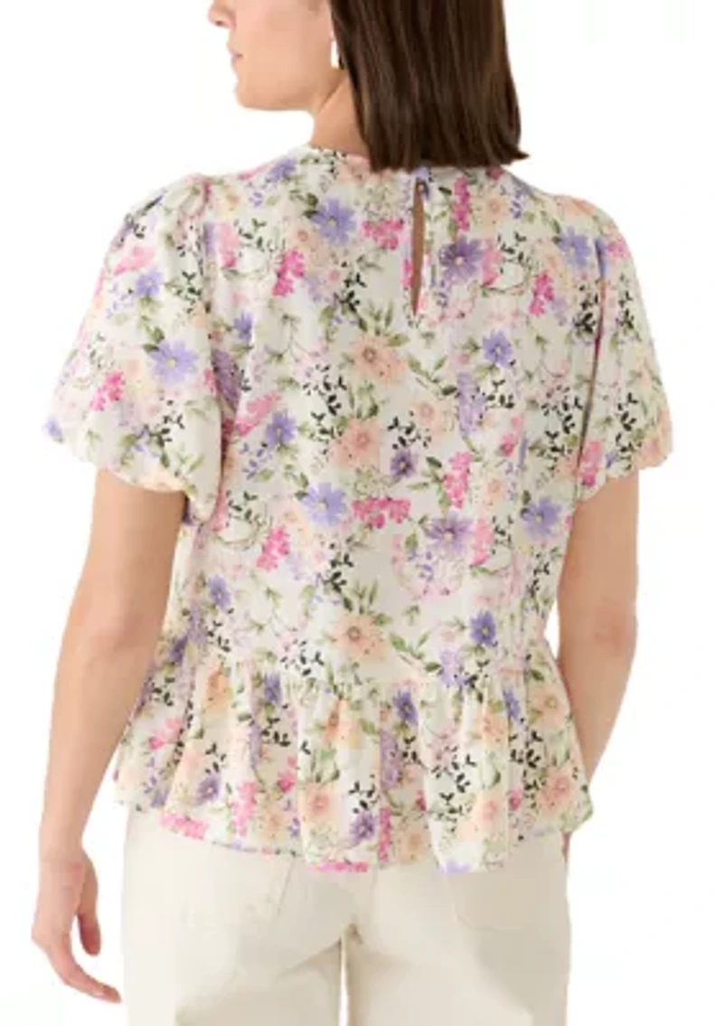 Women's Floral Peplum Blouse