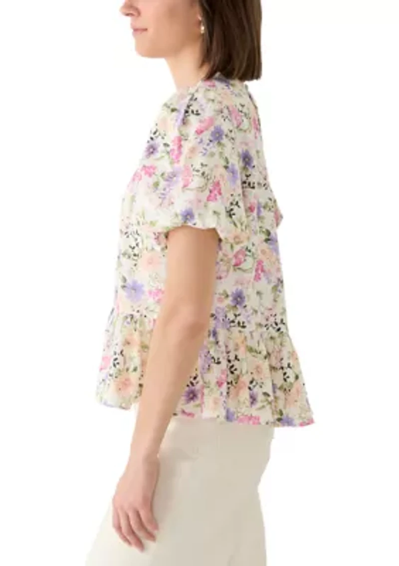 Women's Floral Peplum Blouse