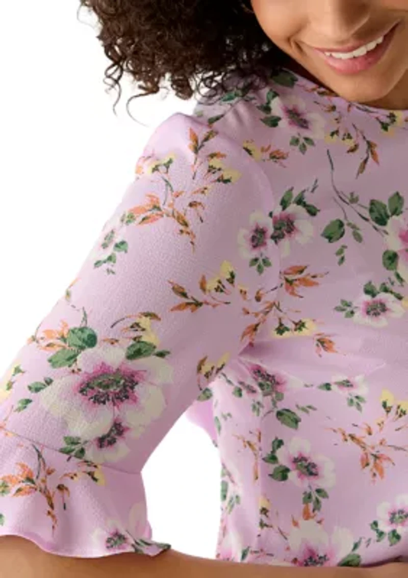 Women's Ruffle Sleeve Floral Blouse