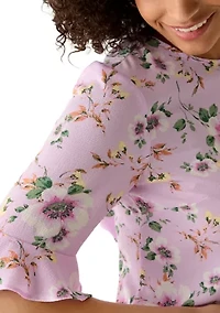 Women's Ruffle Sleeve Floral Blouse