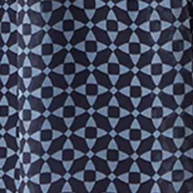 Women's Tie Short Sleeve V-Neck Smock Waist Geometric Print Dress