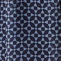 Women's Tie Short Sleeve V-Neck Smock Waist Geometric Print Dress