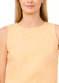 Women's Sleeveless Embroidered Crew Neck Top