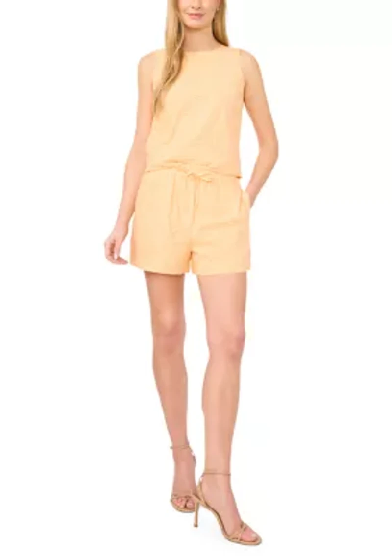 Women's Sleeveless Embroidered Crew Neck Top