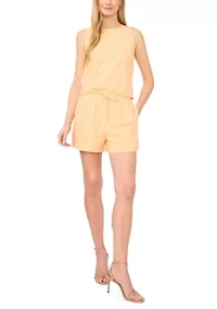 Women's Sleeveless Embroidered Crew Neck Top