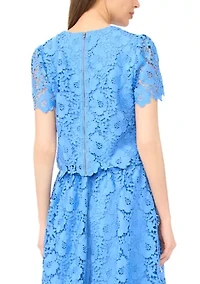 Women's Flutter Sleeve Lace Top