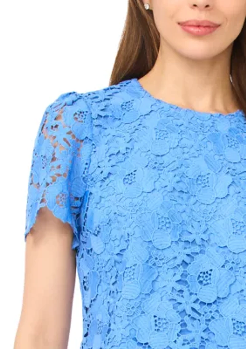 Women's Flutter Sleeve Lace Top