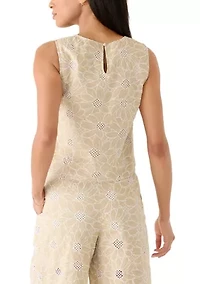 Women's Sleeveless Eyelet Top