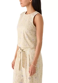 Women's Sleeveless Eyelet Top