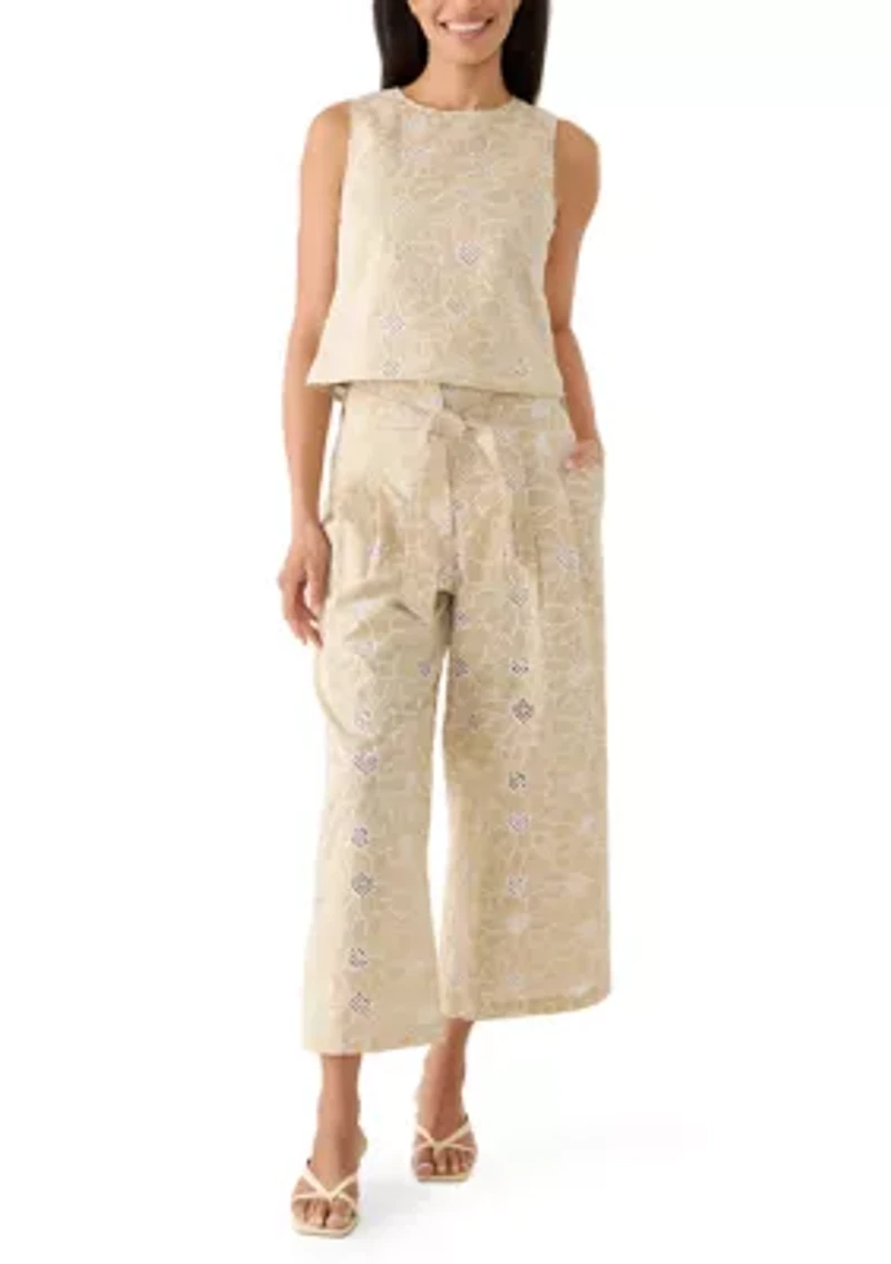 Women's Sleeveless Eyelet Top
