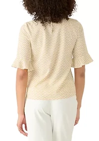 Women's Ruffle Sleeve Printed Blouse