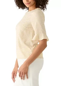 Women's Ruffle Sleeve Printed Blouse