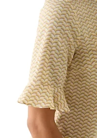 Women's Ruffle Sleeve Printed Blouse