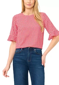 Women's Ruffle Sleeve Printed Blouse