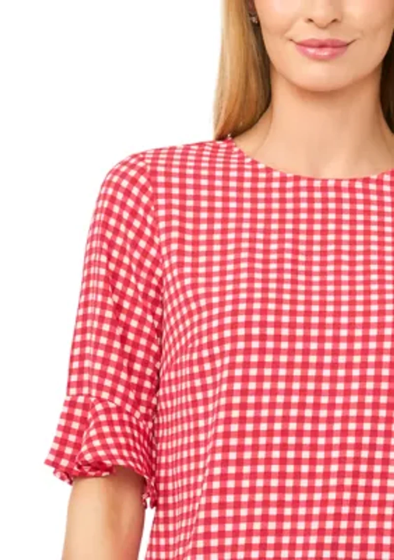 Women's Ruffle Sleeve Printed Blouse