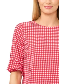 Women's Ruffle Sleeve Printed Blouse