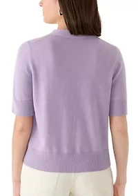 Women's Short Sleeve V-Neck Button Down Cardigan