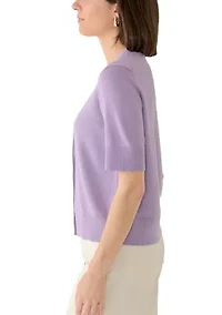 Women's Short Sleeve V-Neck Button Down Cardigan