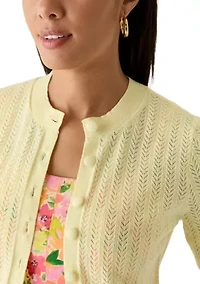 Women's Pointelle Knit Cardigan