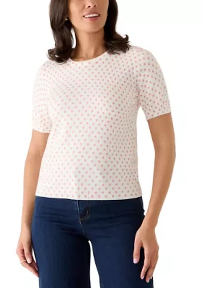 Women's Key Hole Back Dot Sweater