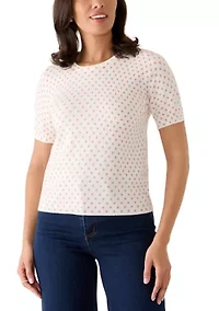 Women's Key Hole Back Dot Sweater