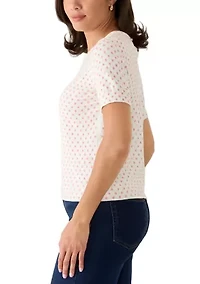 Women's Key Hole Back Dot Sweater
