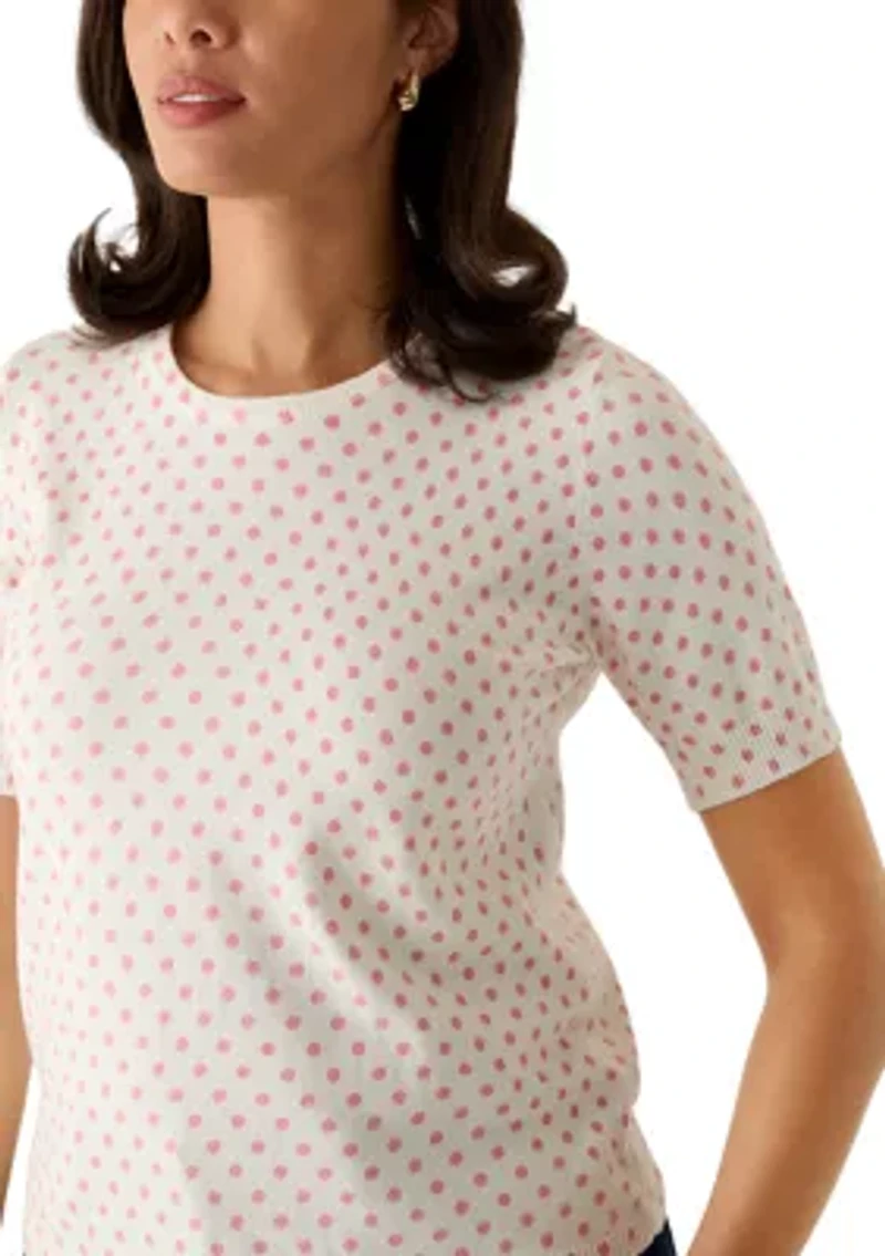 Women's Key Hole Back Dot Sweater