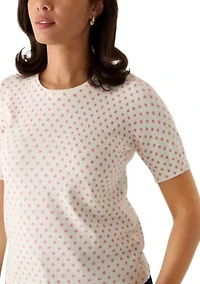Women's Key Hole Back Dot Sweater