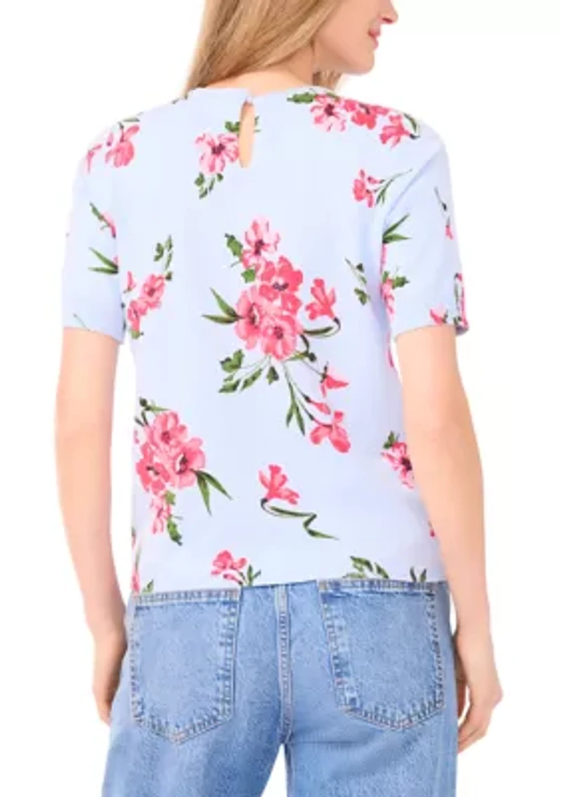 Women's Keyhole Neck Floral Sweater