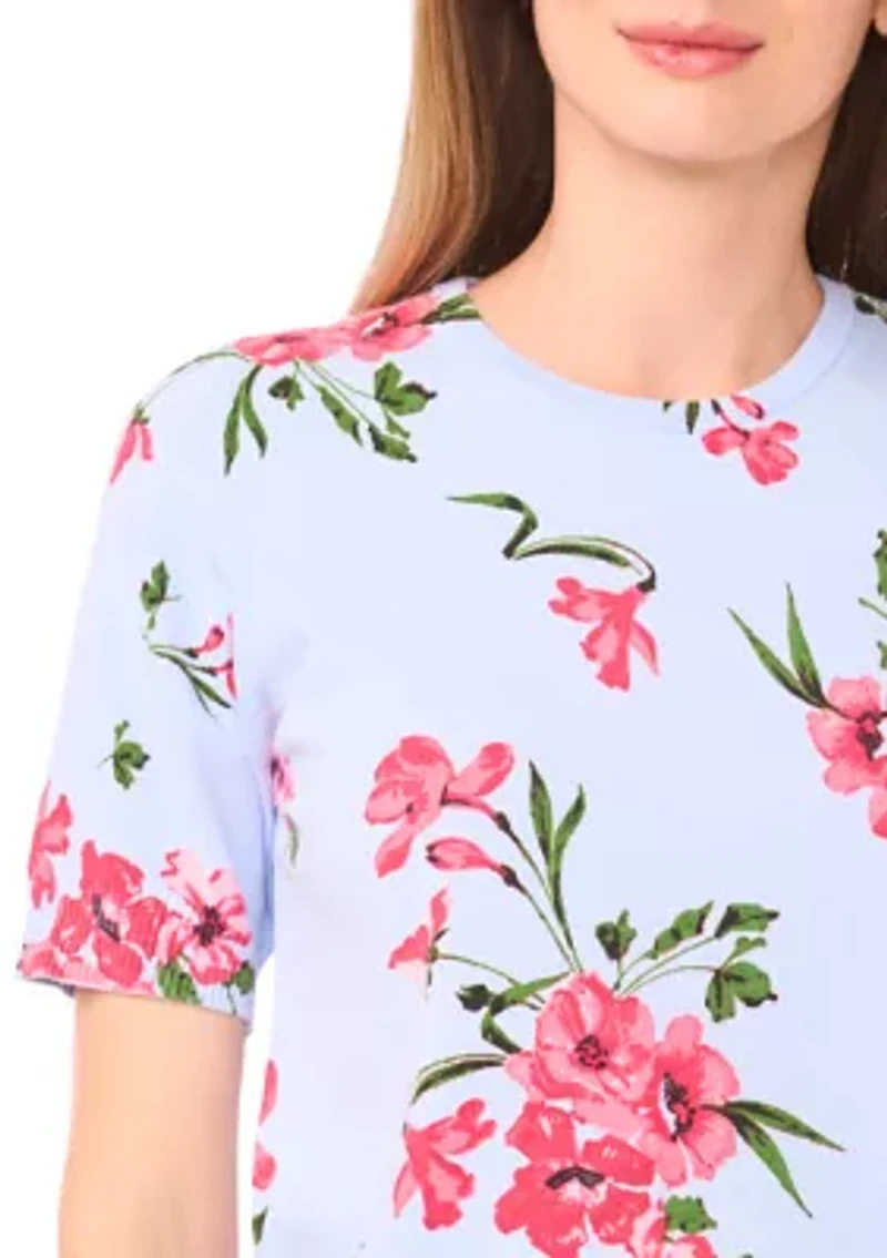 Women's Keyhole Neck Floral Sweater