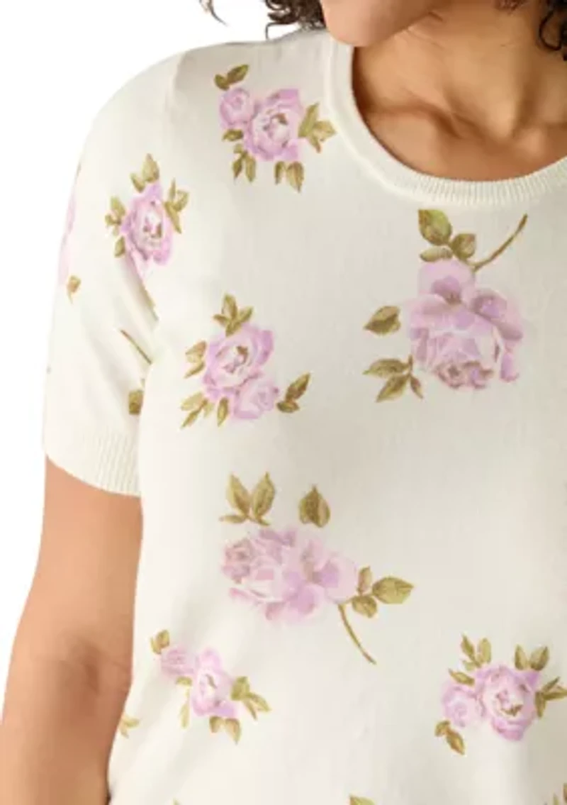 Women's Keyhole Back Printed Sweater