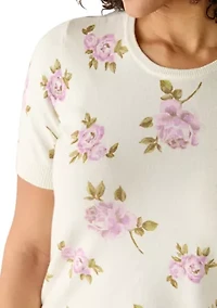 Women's Keyhole Back Printed Sweater