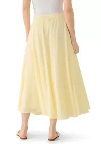 Women's Gingham A-Line Midi Skirt