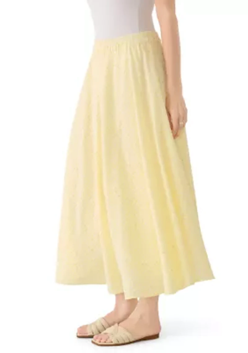 Women's Gingham A-Line Midi Skirt