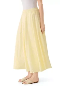 Women's Gingham A-Line Midi Skirt