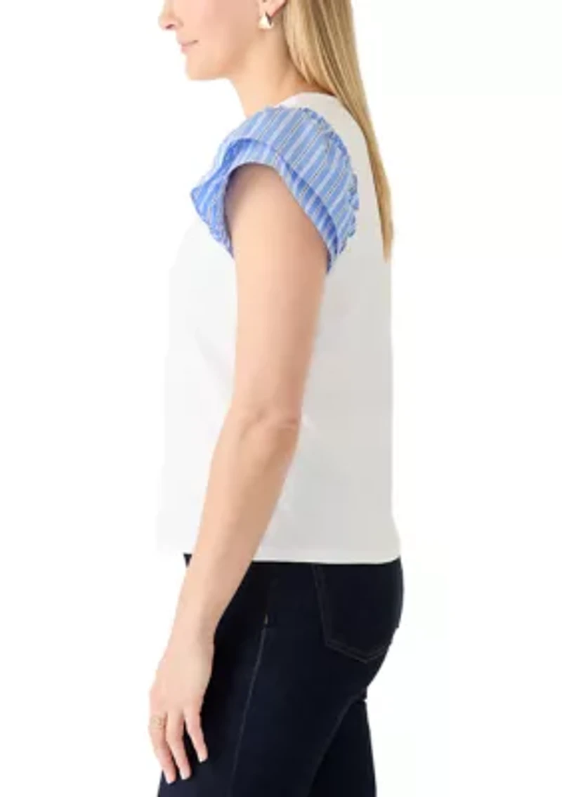 Women's Mixed Media Sleeve Shirt