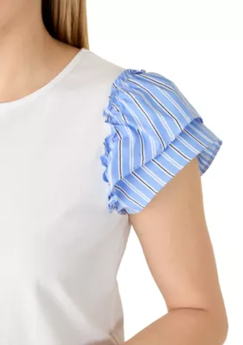 Women's Mixed Media Sleeve Shirt