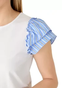 Women's Mixed Media Sleeve Shirt