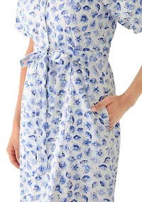 Women's Floral Eyelet Midi Dress