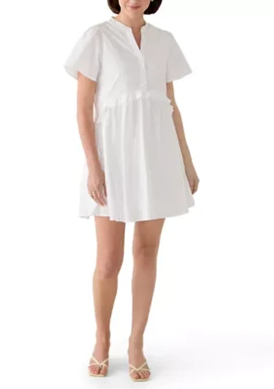 Women's Ruffle Trapeze Solid Dress