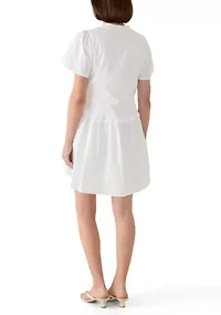 Women's Ruffle Trapeze Solid Dress