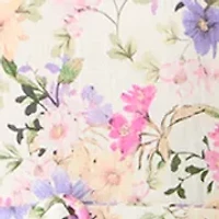Women's Sleeveless Square Neck Floral Belted Midi Dress