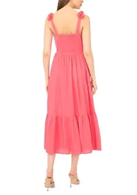 Women's Ruffle Strap Tiered Midi Dress