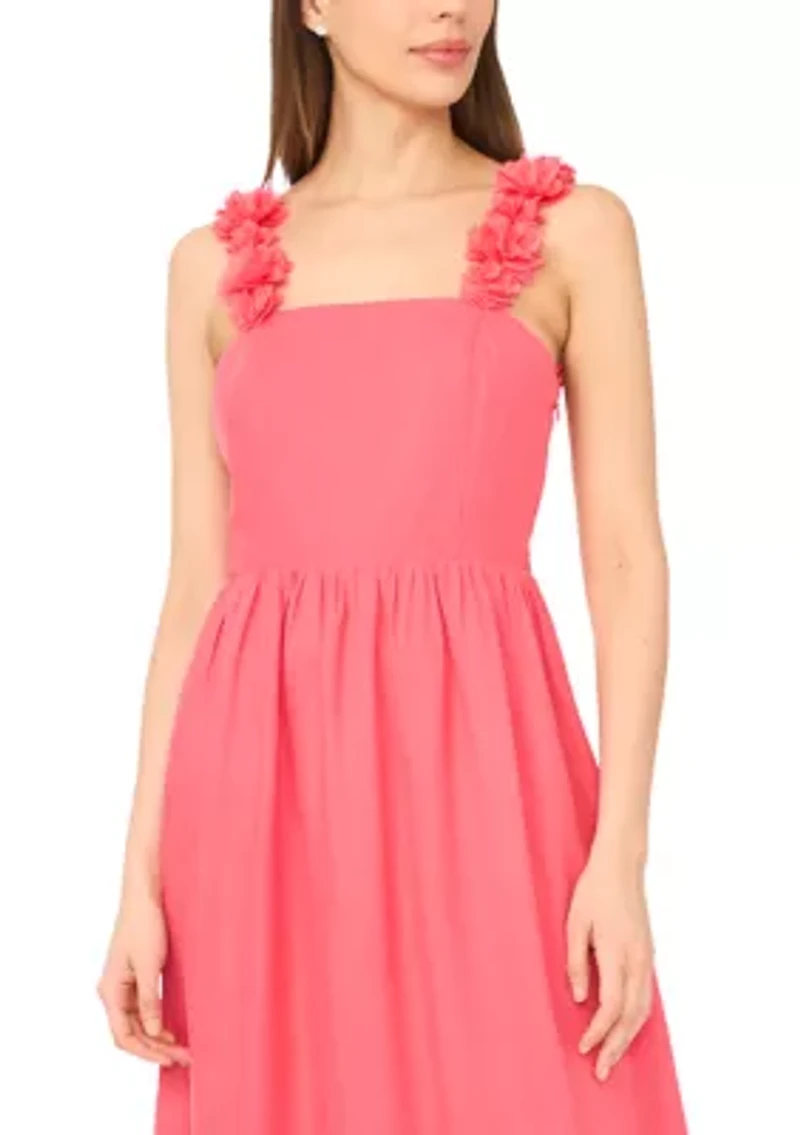 Women's Ruffle Strap Tiered Midi Dress