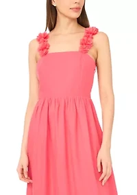 Women's Ruffle Strap Tiered Midi Dress