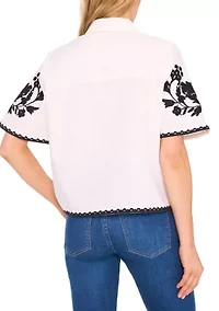 Petite Embroidered Blouse