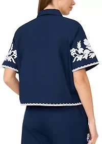 Petite Embroidered Blouse